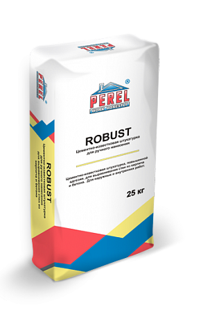 Штукатурка цементно-известковая ROBUST (для ручного и машинного нанесения, 25кг) Perel (Перель)