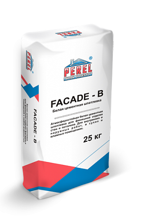 Атмосферостойкая белая цементная шпаклевка  HC  FASADE-B (финишная, 20 кг) Perel (Перель)